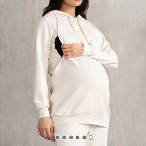 Seraphine Cream Maternity & Nursing Hoodie